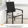 Juego de Cojines para Sillas de Comedor 46x42x7 cm 6 Piezas con Funda Lavable y Lazos, Impermeable y Anti-UV Crema - Ogal.Es