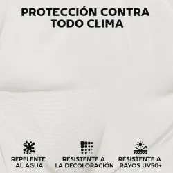 Juego de Cojines para Sillas de Comedor 46x42x7 cm 6 Piezas con Funda Lavable y Lazos, Impermeable y Anti-UV Crema - Ogal.Es