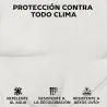 Juego de Cojines para Sillas de Comedor 46x42x7 cm 6 Piezas con Funda Lavable y Lazos, Impermeable y Anti-UV Crema - Ogal.Es