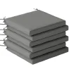 Juego de Cojines para Sillas de Comedor 46x42x7 cm 6 Piezas con Funda Lavable y Lazos Impermeable Anti-UV Gris O... - Ogal.Es