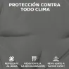 Juego de Cojines para Sillas de Comedor 46x42x7 cm 6 Piezas con Funda Lavable y Lazos Impermeable Anti-UV Gris O... - Ogal.Es