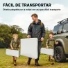 Conjunto de Camping Plegable de Mesa y Bancos Asas para Exterior 180x74x74 cm y 182x28x42 cm Blanco - Ogal.Es