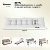 Cojín para Banco Exterior con Correas de Sujeción Protección UV50+ Rebote Lento Interior Exterior 198x65x13 cm C... - Ogal.Es