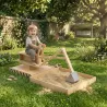 Arenero para Niños de Madera con Excavadora Arenero Infantil con Asiento Giratorio 360° y Forro 184x90x56 cm Nat... - Ogal.Es