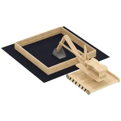 Arenero para Niños de Madera con Excavadora Arenero Infantil con Asiento Giratorio 360° y Forro 184x90x56 cm Nat... - Ogal.Es