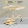 Arenero para Niños de Madera con Excavadora Arenero Infantil con Asiento Giratorio 360° y Forro 184x90x56 cm Nat... - Ogal.Es