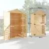Armario de Exterior de Madera con Techo Inclinado Asfalto 2 Puertas con Pestillo 2 Estantes 101,5x49x176 cm Natural - Ogal.Es