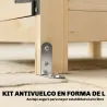 Armario de Exterior de Madera con Techo Inclinado Asfalto 2 Puertas con Pestillo 2 Estantes 101,5x49x176 cm Natural - Ogal.Es