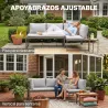 Conjunto de Jardín Exterior con Cojines 2 Sofás de 2 Plazas Reposabrazos Ajustables y Mesa de Centro de Listones... - Ogal.Es