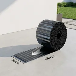 Valla de Jardín Metálica 650x20 cm de Acero Galvanizado Resistente para Huerto Patio Terraza Césped Gris Oscuro - Ogal.Es