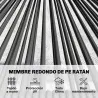 Banco Exterior de Ratán de 2 Plazas con Asiento y Respaldo Tejidos de Ratán Estructura de Acero Carga 240 kg Negro - Ogal.Es