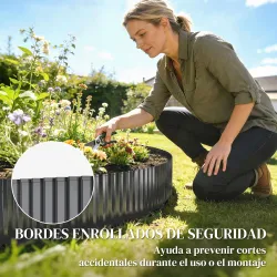 Valla de Jardín Metálica 650x20 cm de Acero Galvanizado Resistente para Huerto Patio Terraza Césped Gris Oscuro - Ogal.Es