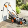 Cortacésped a Batería Inalámbrico 18V con 2 Baterías de 4Ah Ancho de Corte de 34 cm y Función de Mulching Motor ... - Ogal.Es