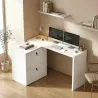 Escritorio Reversible en Forma de L con 2 Cajones Archivadores Diseño Moderno para Espacios Pequeños Oficina Blanco - Ogal.Es