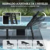 Set de 2 Tumbonas Plegables con Reposacabezas Cojines Bolsillo Lateral y Respaldo Reclinable 5 Posiciones Azul - Ogal.Es