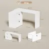 Escritorio Reversible en Forma de L con 2 Cajones Archivadores Diseño Moderno para Espacios Pequeños Oficina Blanco - Ogal.Es