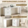 Escritorio Reversible en Forma de L con 2 Cajones Archivadores Diseño Moderno para Espacios Pequeños Oficina Blanco - Ogal.Es