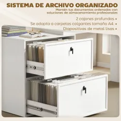 Escritorio Reversible en Forma de L con 2 Cajones Archivadores Diseño Moderno para Espacios Pequeños Oficina Blanco - Ogal.Es