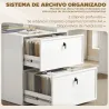 Escritorio Reversible en Forma de L con 2 Cajones Archivadores Diseño Moderno para Espacios Pequeños Oficina Blanco - Ogal.Es