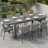 Mesa de Jardín Extensible 150/225x85x75 cm Mesa de Comedor de Aluminio con Tablero de Listones para 6-8 Personas... - Ogal.Es