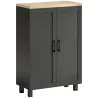 Aparador de Salón Estrecho de 2 Puertas Armario de Cocina con Estante Ajustable para Entrada 60x30x90 cm Negro - Ogal.Es