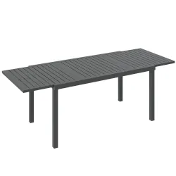 Mesa de Jardín Extensible 150/225x85x75 cm Mesa de Comedor de Aluminio con Tablero de Listones para 6-8 Personas... - Ogal.Es