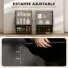 Aparador de Salón Estrecho de 2 Puertas Armario de Cocina con Estante Ajustable para Entrada 60x30x90 cm Negro - Ogal.Es