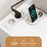 Mueble para Impresora con Estación de Carga y Ruedas 5 Cajones Puertos USB Estante Ajustable Blanco - Ogal.Es