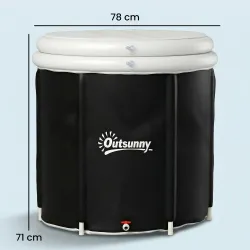 Bañera de Hielo 280L Bañera Hinchable Portátil para Recuperación de Atletas con Cubierta y Bomba Ø78x71 cm - Ogal.Es