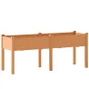 Huerto Urbano Elevado de Madera 184x59x76,5 cm con 6 Orificios de Drenaje para Cultivos Plantas Flores Marrón - Ogal.Es