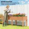 Huerto Urbano Elevado de Madera 184x59x76,5 cm con 6 Orificios de Drenaje para Cultivos Plantas Flores Marrón - Ogal.Es