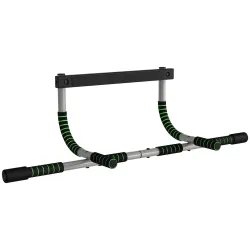 Barra de Dominadas Multifuncional Barra de Dominadas de Pared con Mangos Antideslizantes Carga 110 kg Gris y Negro - Ogal.Es