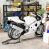 Caballete de Moto Carga 390 kg Soporte Delantero y Trasera Universal Elevador de Moto de Acero con Ruedas Negro - Ogal.Es
