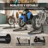 Caballete de Moto Carga 390 kg Soporte Delantero y Trasera Universal Elevador de Moto de Acero con Ruedas Negro - Ogal.Es