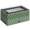 Barbacoa de Carbón 45,5x29x21 cm con Ventilador Integrado Temperatura Ajustable y Bandeja de Carbón Verde Claro - Ogal.Es