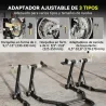 Caballete de Moto Carga 390 kg Soporte Delantero y Trasera Universal Elevador de Moto de Acero con Ruedas Negro - Ogal.Es
