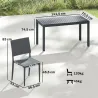 Conjunto de Mesa y Sillas Jardín con Mesa de Tablero Ranurado y 4 Sillas Apilables para Terraza Patio Gris - Ogal.Es