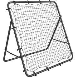 Red de Rebote Plegable Reboteador de Fútbol Ángulo Ajustable de 5 Niveles con Tubo de Acero 120x73x112 cm Negro - Ogal.Es