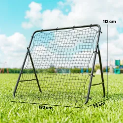 Red de Rebote Plegable Reboteador de Fútbol Ángulo Ajustable de 5 Niveles con Tubo de Acero 120x73x112 cm Negro - Ogal.Es
