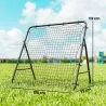 Red de Rebote Plegable Reboteador de Fútbol Ángulo Ajustable de 5 Niveles con Tubo de Acero 120x73x112 cm Negro - Ogal.Es