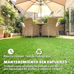 Césped Sintético 1m x 4m Alfombra Césped Artificial con Altura de Hierba 10 mm Drenaje Automático Verde - Ogal.Es