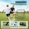 Red de Rebote Plegable Reboteador de Fútbol Ángulo Ajustable de 5 Niveles con Tubo de Acero 120x73x112 cm Negro - Ogal.Es