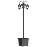 Farola Solar Exterior de Jardín con Macetero 3 Cabezales Impermeable Encendido/Apagado Automático y Altura Ajust... - Ogal.Es