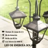 Farola Solar Exterior de Jardín con Macetero 3 Cabezales Impermeable Encendido/Apagado Automático y Altura Ajust... - Ogal.Es