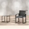 Conjunto de Muebles de Jardín de Ratán Sintético con 2 Sillas con Cojines y Mesa con Tablero de Vidrio Gris - Ogal.Es