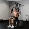 Máquina de Musculación con Pesas Ajustables de 65 kg Prensa de Pecho y Piernas Polea 135x103x210 cm Negro - Ogal.Es