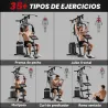 Máquina de Musculación con Pesas Ajustables de 65 kg Prensa de Pecho y Piernas Polea 135x103x210 cm Negro - Ogal.Es