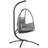 Silla Colgante Huevo con Soporte Cesta Plegable Reposacabezas Cojín Bolsillo Lateral Carga 120 kg Gris Oscuro - Ogal.Es