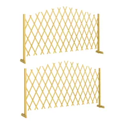 Set de 2 Paneles de Vallas de Jardín Exterior Extensibles de Madera para Decoración Terraza 180x30x103 cm Natural - Ogal.Es