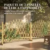 Set de 2 Paneles de Vallas de Jardín Exterior Extensibles de Madera para Decoración Terraza 180x30x103 cm Natural - Ogal.Es